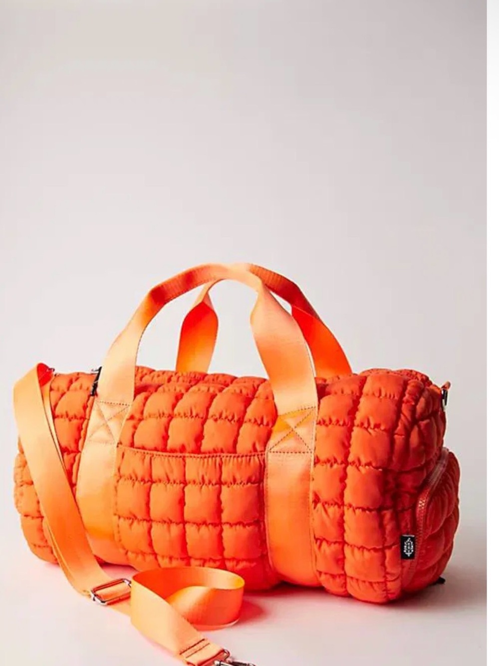 Free People Quilted Orange Travel Duffle